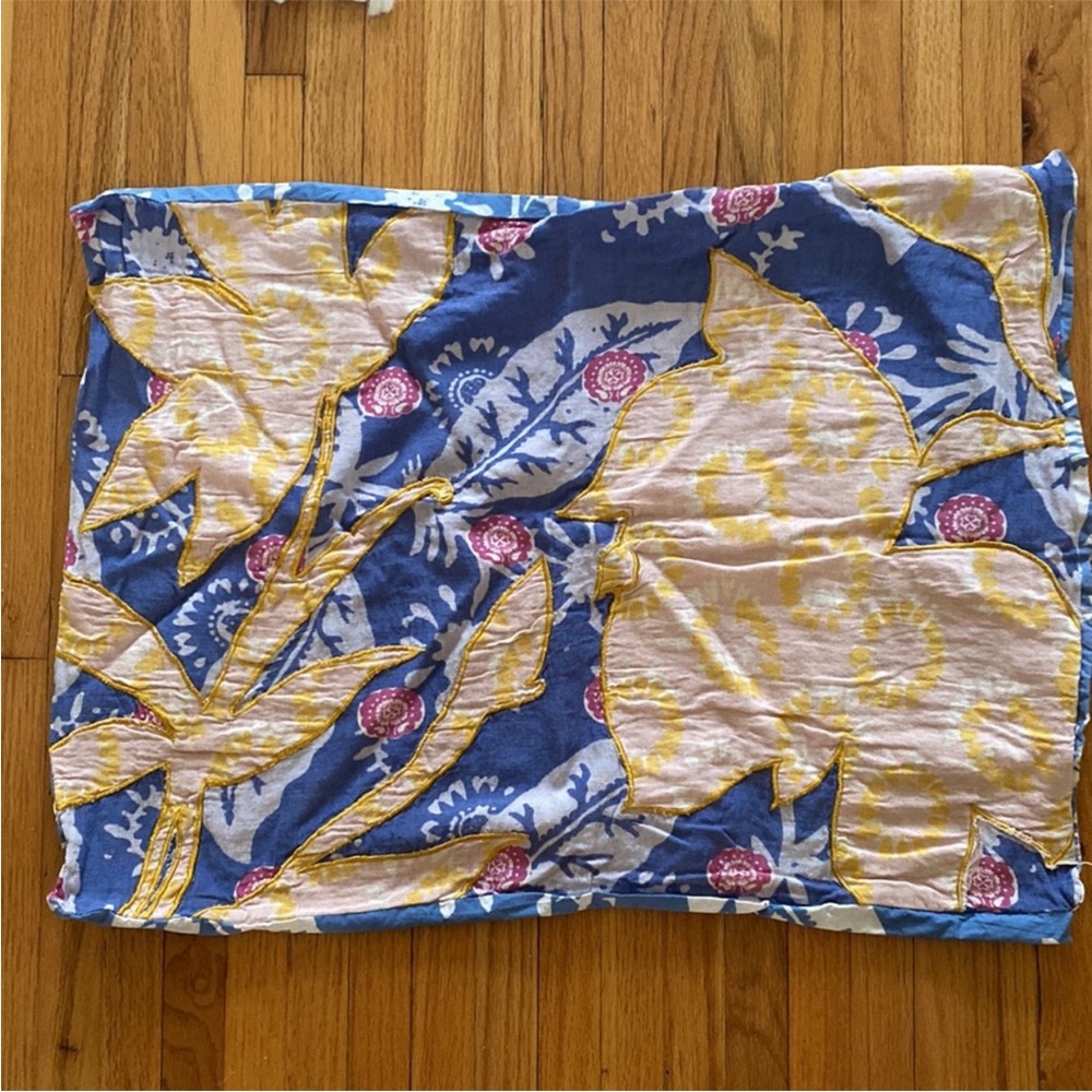 Anthropologie Klara Blue and Yellow Floral Duvet Cover +shams - Picture 6 of 6